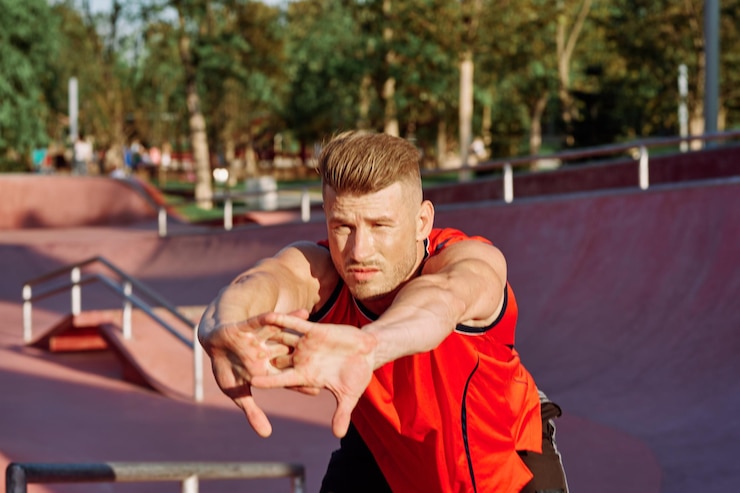 Fotografie portrait of young man using mobile phone while standing outdoors