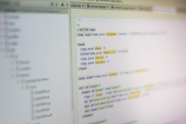 Programovací kód abstraktní obrazovka vývojáře softwaru