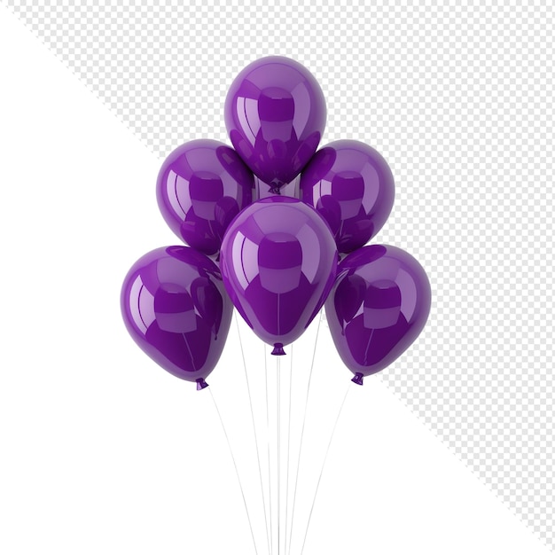 Purple Balloons on White Background