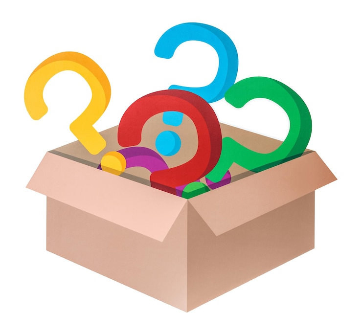 Fotografie question mark box png sticker transparent background