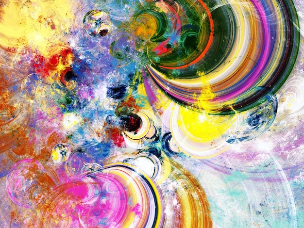rainbow abstract fractal background 3d rendering illustration