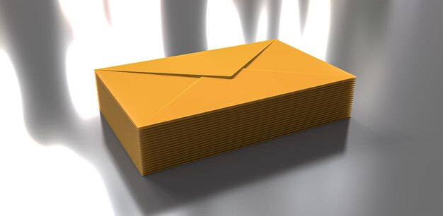 realistic 3d envelope rendering, letter and message design concept, envelope for mockup template