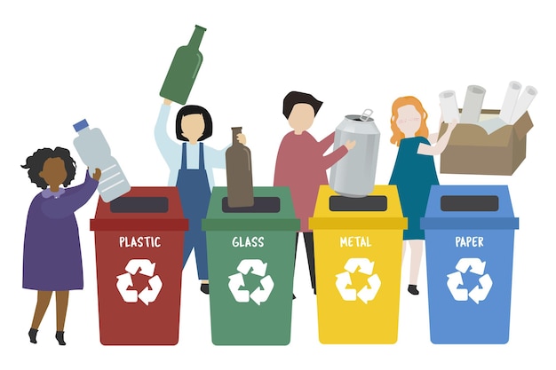Recycle kids png clipart illustration on transparent background