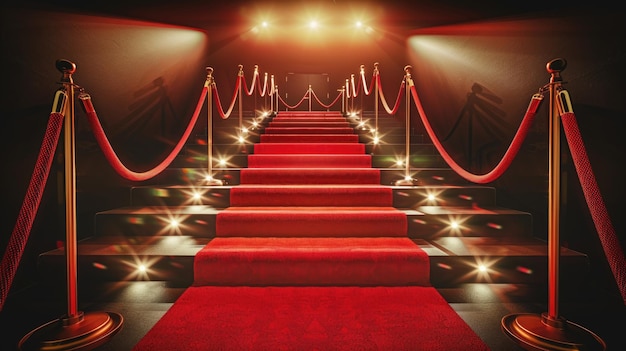 Red Carpet hallway with barriers and red ropes