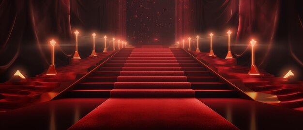 Red Carpet long red colored carpet VIPs Generative AI