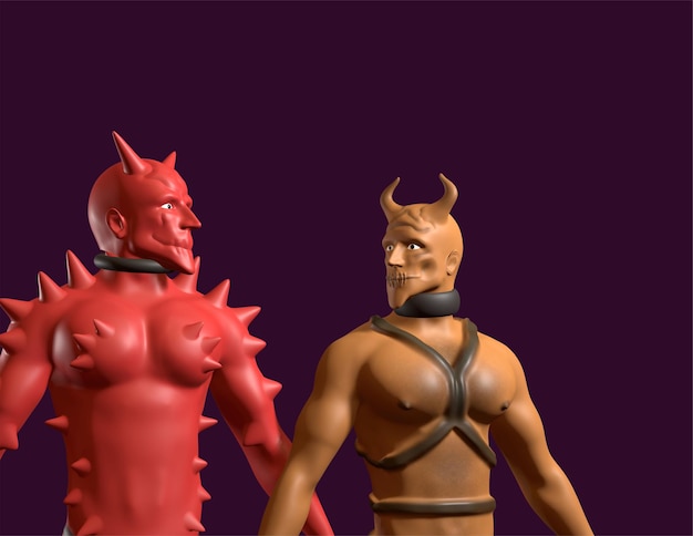 red devil character 3d design for halloween scare character