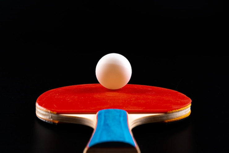 Fotografie red ping pong racket. sports equipment