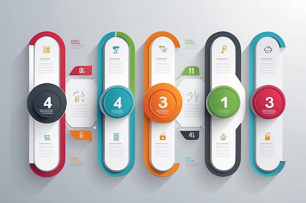 Šablona infografiky, kterou lze použít pro rozložení workflow, číselné možnosti, web design