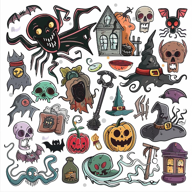 Sada halloweenských nálepek