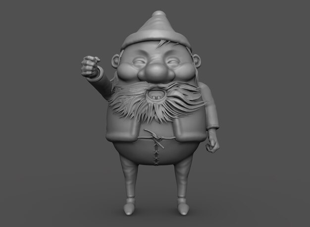 santa claus for painting on the background 3rendering