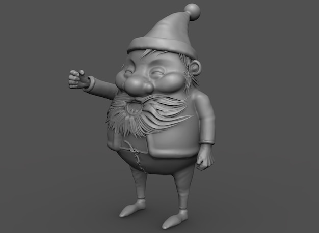 santa claus for painting on the background 3rendering
