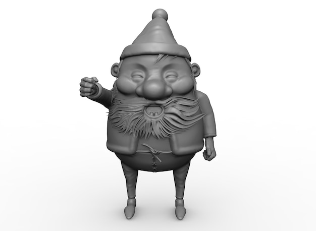 santa claus for painting on the background 3rendering