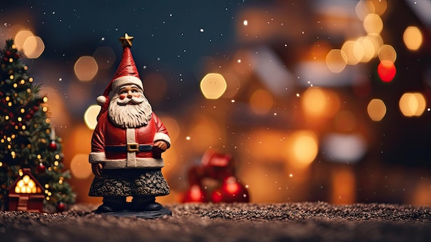 Santa with Christmas tree on Christmas Season Night