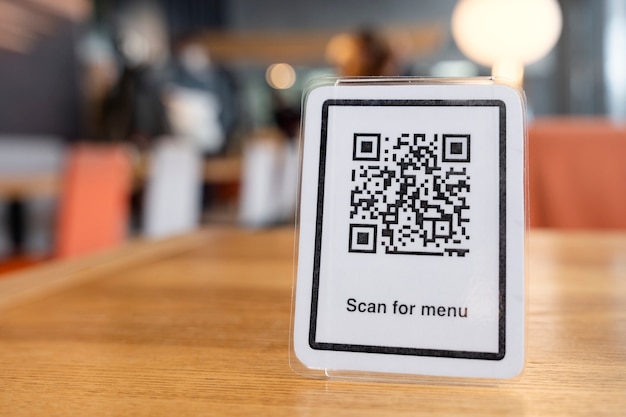 Scan qr code for menu