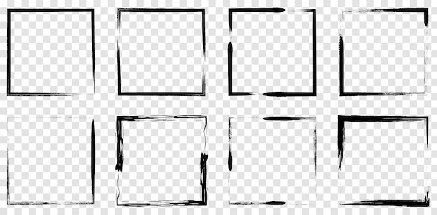 set of grunge frames borders