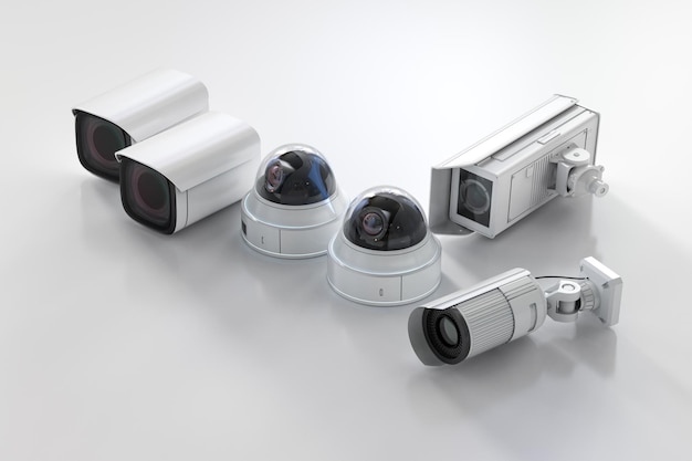 Set of security camera or cctv cameras