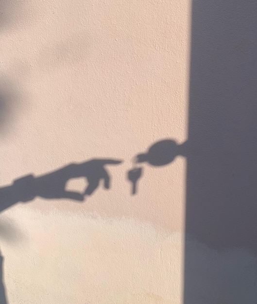 shadow of text on wall
