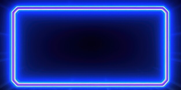 simple rectangle frame with neon effect border will have two colors background