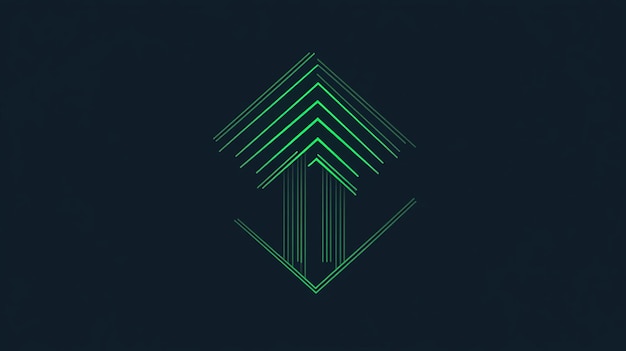 Simple Up Arrow Logo Image Green Geometric Arrow Shape Line Style isolated on Double Background Flat Vector Logo Design Template Elements Can Be Used for Business Logos and Branding