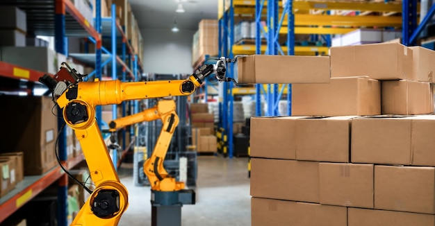 Smart robot arm system for innovative warehouse and factory digital technology