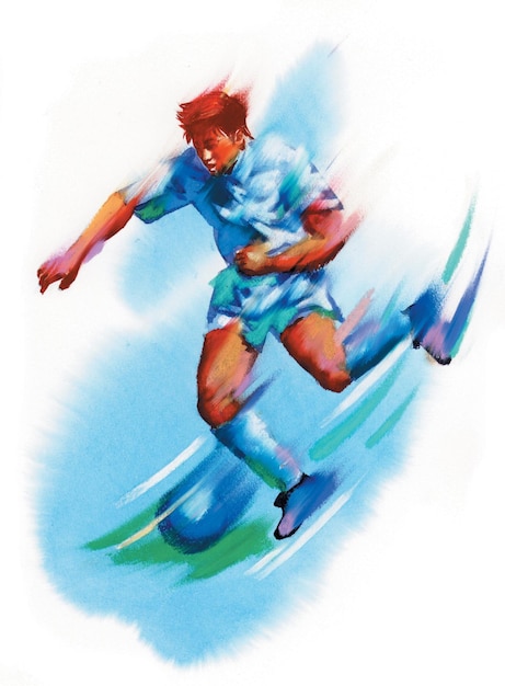 Soccer player with a ball clipart Football match drawing