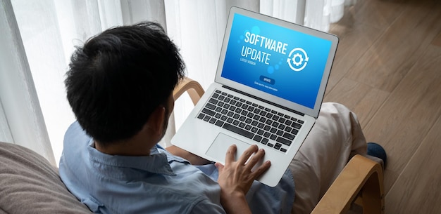 Software update on computer for modish version of device software upgrade