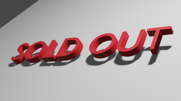 sold out 3d rendering.