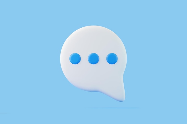 Speech bubble on blue background Chat icon set Chatting box message box 3D render illustration