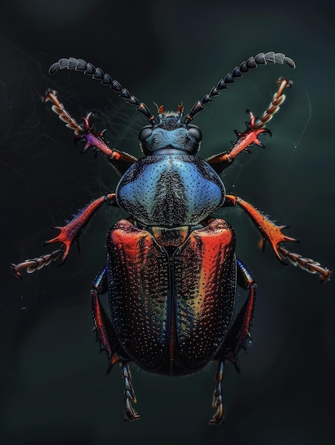 spotted beetle on rock macro shot