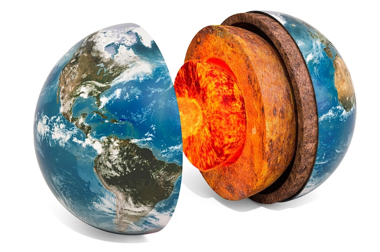 Fotografie structure of planet earth concept 3d rendering