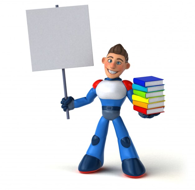 super modern superhero - 3d illustration