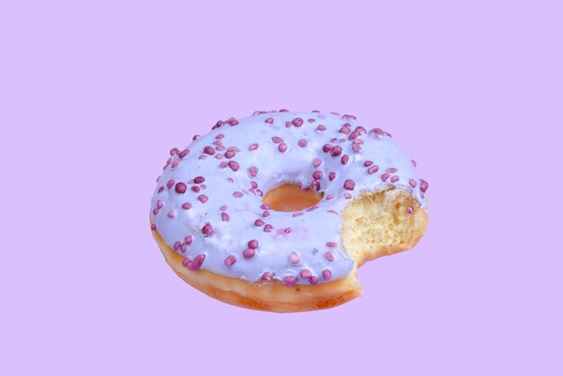 Sweet tasty donut isolated on white.