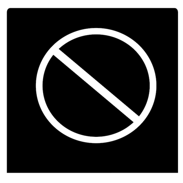Symbol of red circle with slash indicating forbidden concept