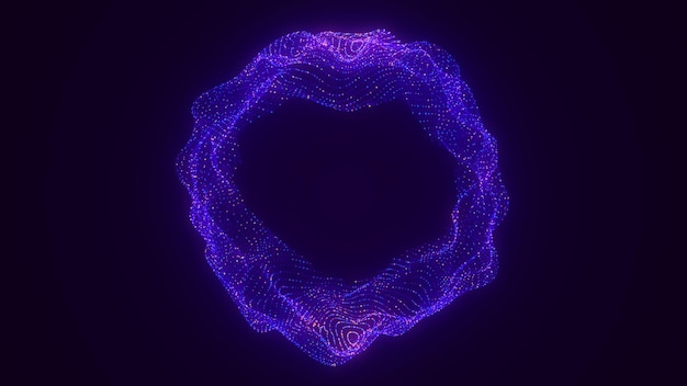 Technology blue sphere with connecting dots and lines Digital abstract network structure 3D rendering
