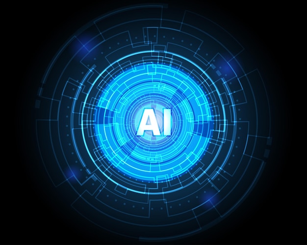 Technology futuristic digital background Hud AI Artificial Intelligence Vector illustration