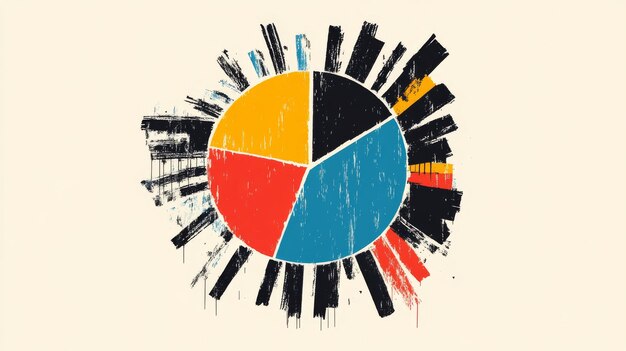 the pie charts represent segmentation and data analysis in a colorful manner