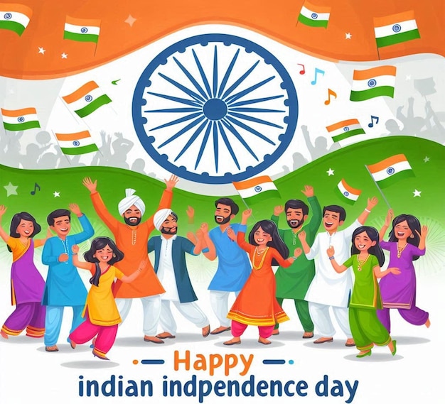 this beautiful 3d design is designed for happy indian independence day