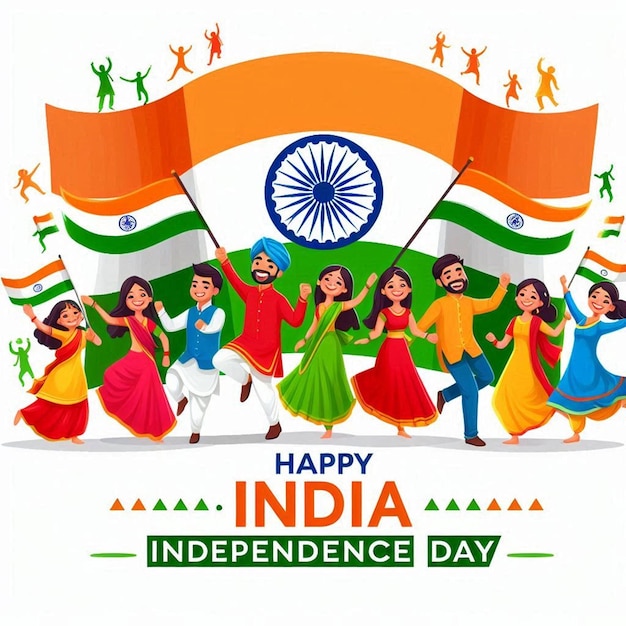 this beautiful 3d image is generated for happy indian independence day