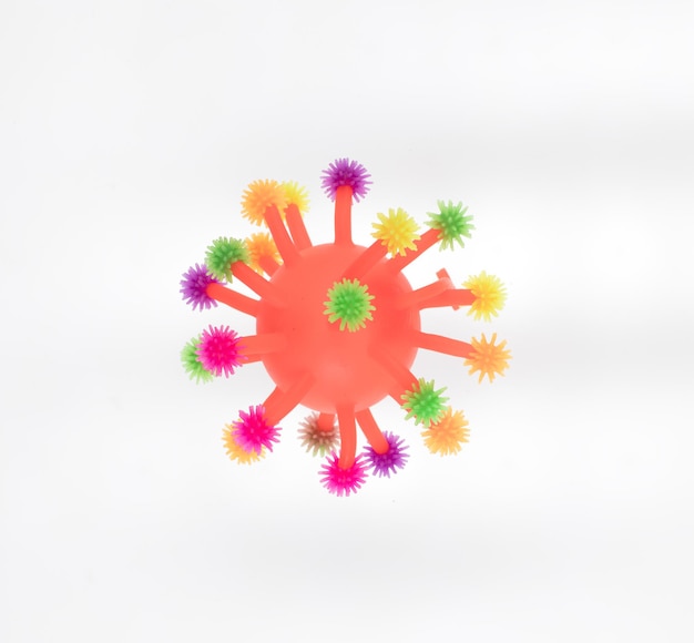 toy coronavirus isolated on white background