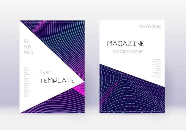 Triangle cover design template set Neon abstract