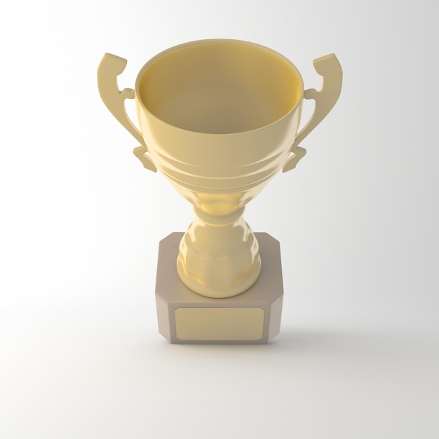 Trophy Cup Top View In White Background