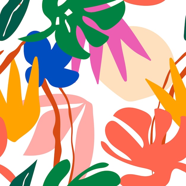 Tropical png seamless pattern transparent background