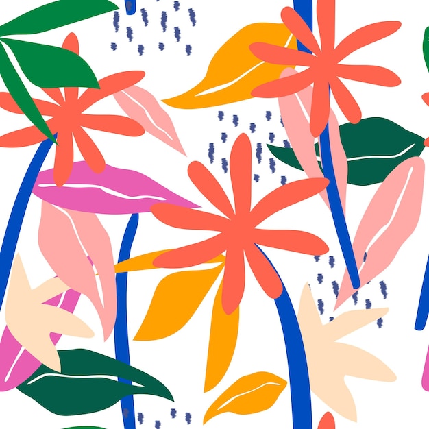 Tropical png seamless pattern transparent background