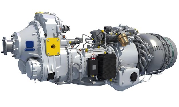 Turboprop Aircraft Engine 3D rendering