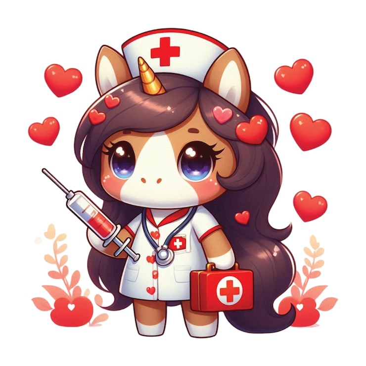Fotografie unicorn nurse valentine png clipart