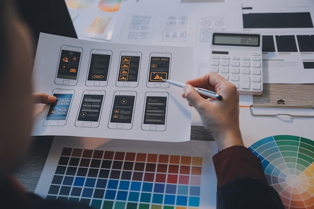 ux ui design process for modish mobile application and website creative prototype of wireframe for professional app developer