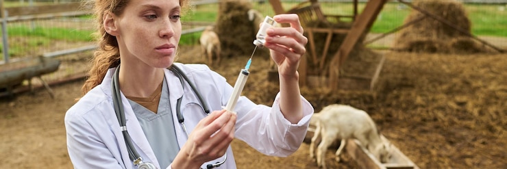 Fotografie veterinary doctor holding syringe