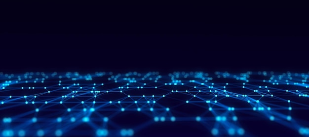 Vlna částic Abstraktní pozadí s dynamickou vlnou – velká data