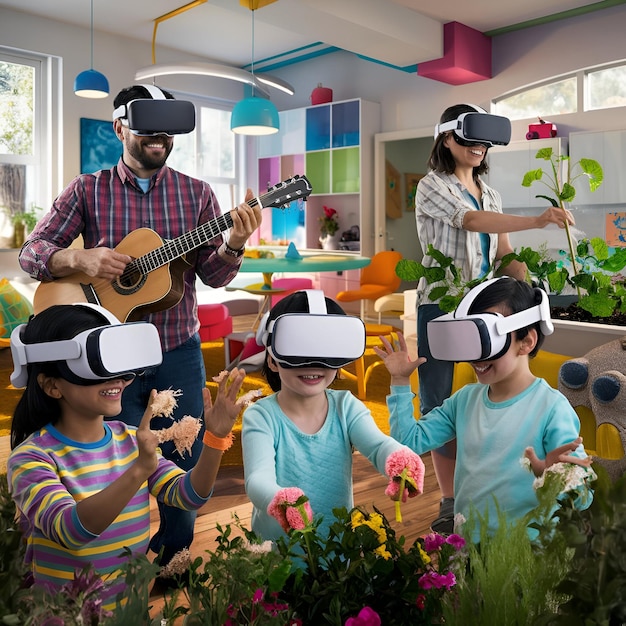 vr ar family interior design dragon print
