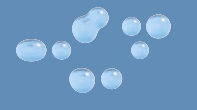 Water Bubbles Background 3d render